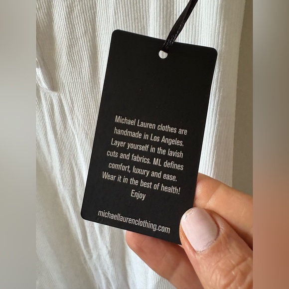 Michael Lauren Runner Tank Dress White Mini Ribbed Mini Casual M NWT $88 - Picture 6 of 11